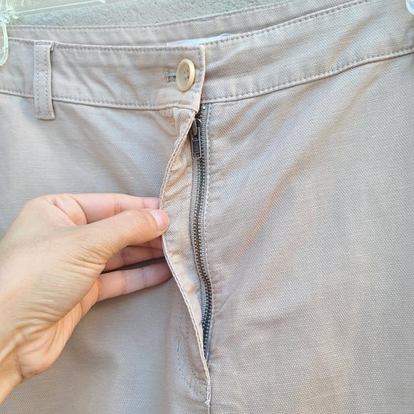 Eileen Fisher | Cotton Hemp Stretch Tapered Pants in Wheat Size 12 - Picture 4 of 10